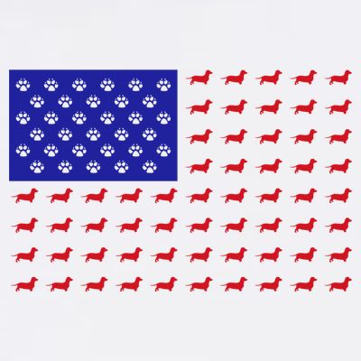 American Flag Dachshund Dog T-Shirt