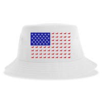 American Flag Dachshund Dog Sustainable Bucket Hat