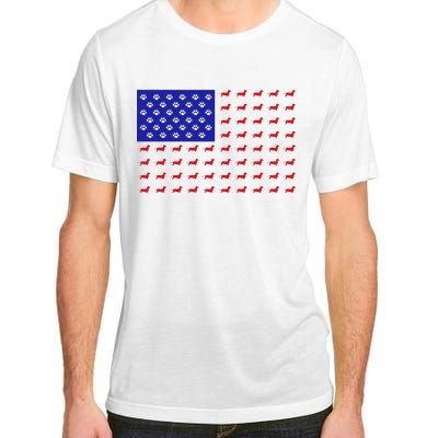 American Flag Dachshund Dog Adult ChromaSoft Performance T-Shirt