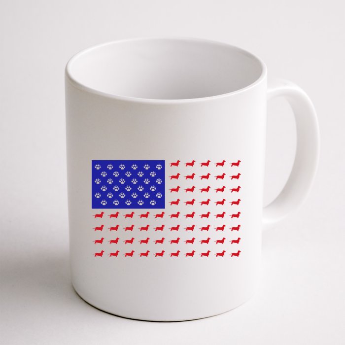 American Flag Dachshund Dog Coffee Mug