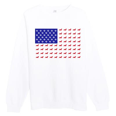 American Flag Dachshund Dog Premium Crewneck Sweatshirt