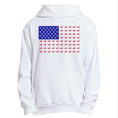 American Flag Dachshund Dog Urban Pullover Hoodie