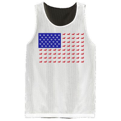 American Flag Dachshund Dog Mesh Reversible Basketball Jersey Tank