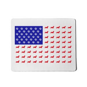 American Flag Dachshund Dog Mousepad