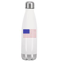 American Flag Dachshund Dog Stainless Steel Insulated Water Bottle