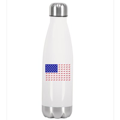 American Flag Dachshund Dog Stainless Steel Insulated Water Bottle