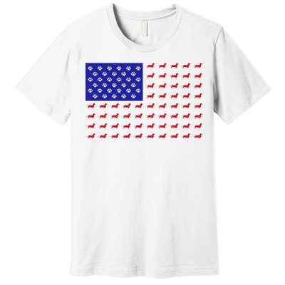 American Flag Dachshund Dog Premium T-Shirt