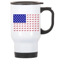 American Flag Dachshund Dog Stainless Steel Travel Mug