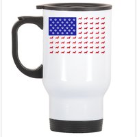 American Flag Dachshund Dog Stainless Steel Travel Mug