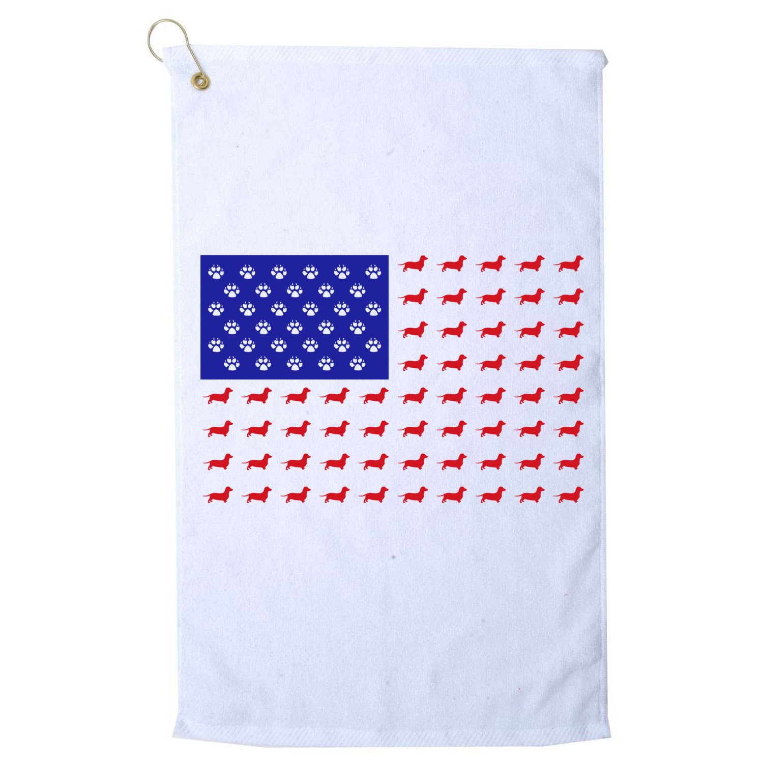 American Flag Dachshund Dog Golf Towel