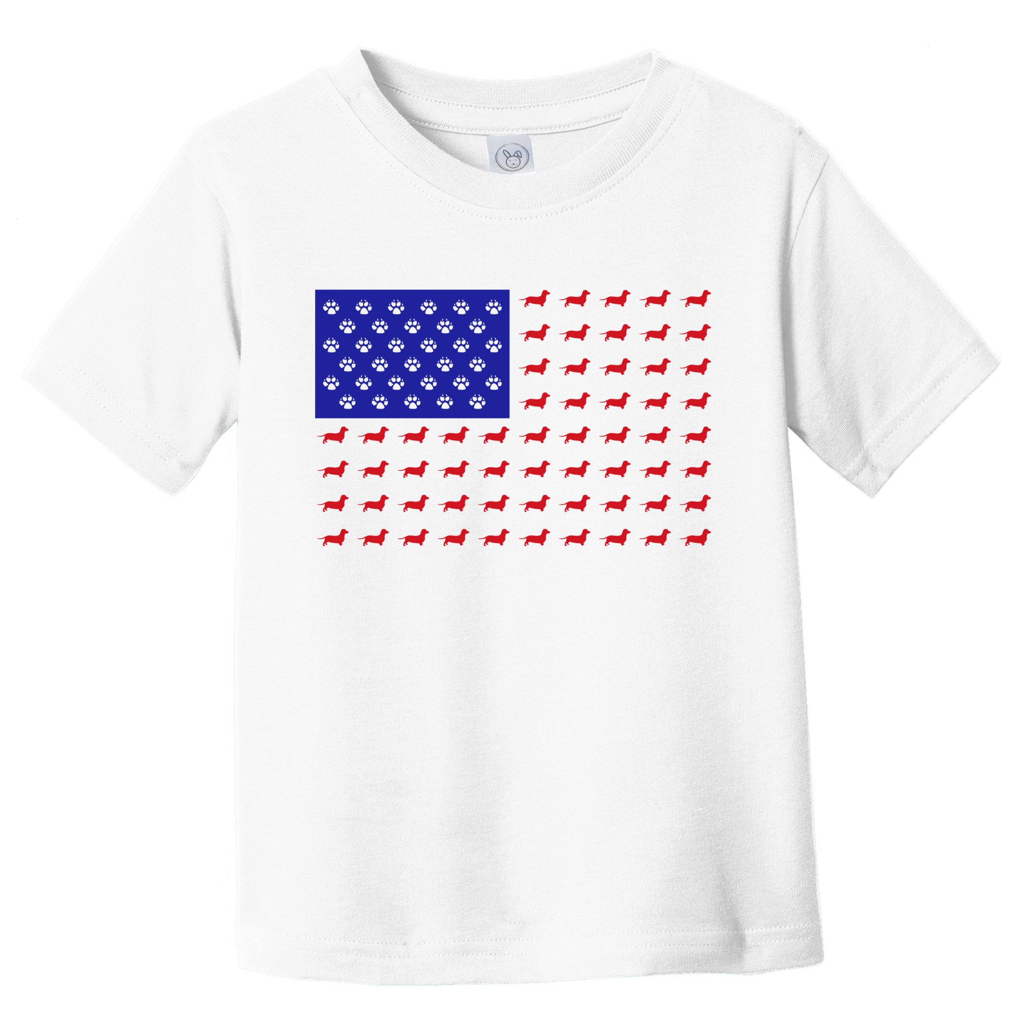 American Flag Dachshund Dog Toddler T-Shirt