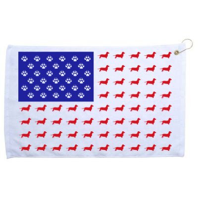 American Flag Dachshund Dog Grommeted Golf Towel