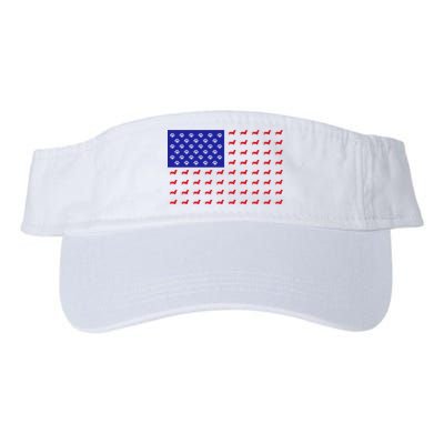 American Flag Dachshund Dog Valucap Bio-Washed Visor