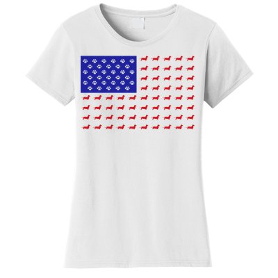 American Flag Dachshund Dog Women's T-Shirt