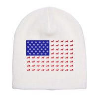 American Flag Dachshund Dog Short Acrylic Beanie