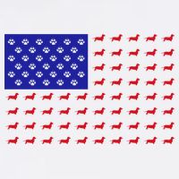 American Flag Dachshund Dog Short Acrylic Beanie