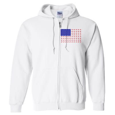 American Flag Dachshund Dog Full Zip Hoodie