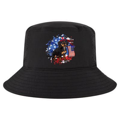 American Flag Dachshund Dog Cool Cool Comfort Performance Bucket Hat