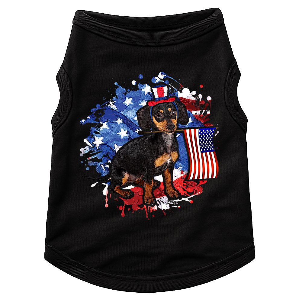 American Flag Dachshund Dog Cool Doggie Tank