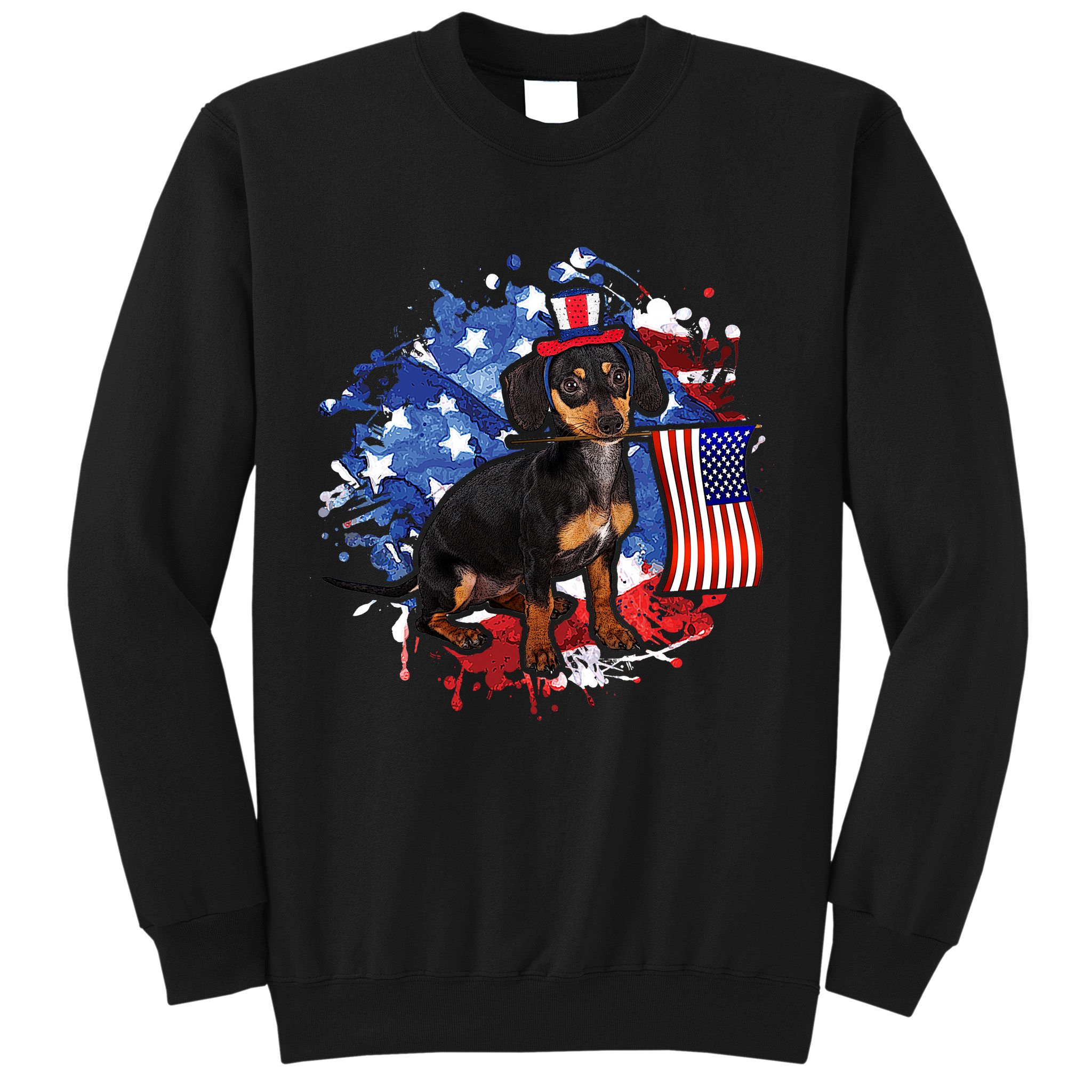 American Flag Dachshund Dog Cool Sweatshirt