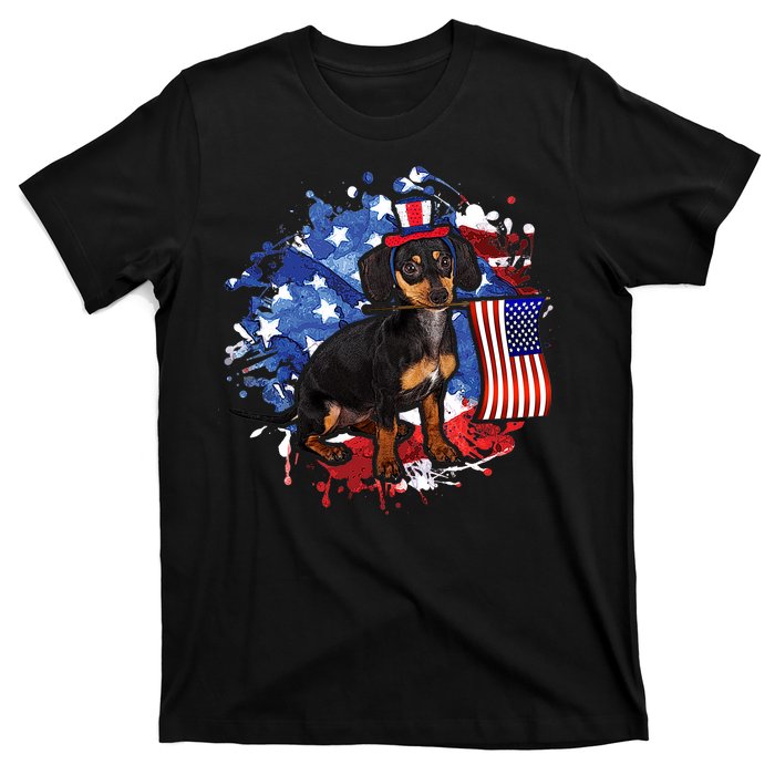 American Flag Dachshund Dog Cool T-Shirt