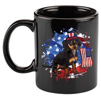 American Flag Dachshund Dog Cool 11oz C Handle Ceramic Mug