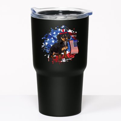 American Flag Dachshund Dog Cool Tumbler