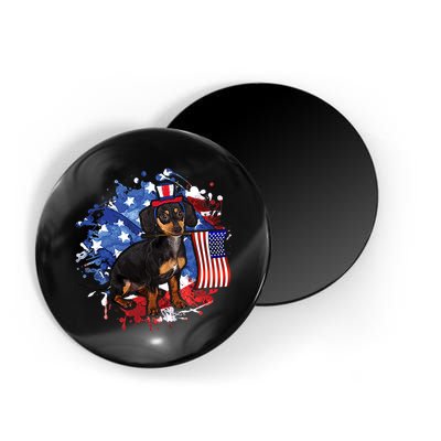 American Flag Dachshund Dog Cool Magnet