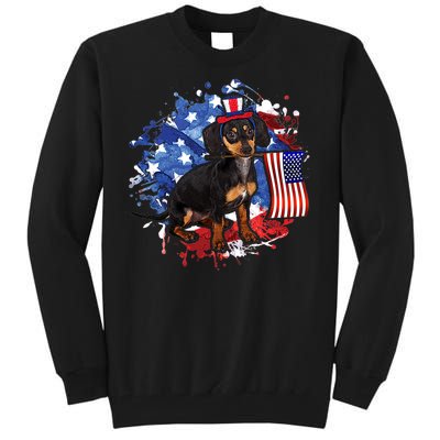 American Flag Dachshund Dog Cool Tall Sweatshirt