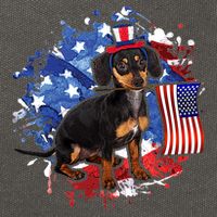 American Flag Dachshund Dog Cool Cotton Canvas Backpack