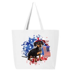 American Flag Dachshund Dog Cool 25L Jumbo Tote