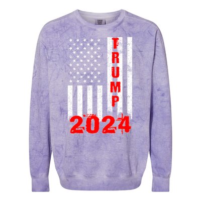 American Flag Design Trump 2024 Colorblast Crewneck Sweatshirt