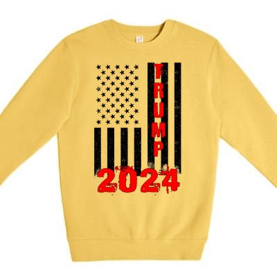 American Flag Design Trump 2024 Premium Crewneck Sweatshirt