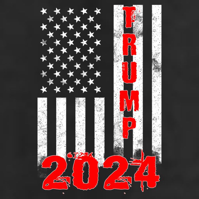 American Flag Design Trump 2024 7 Panel Mesh Trucker Snapback Hat
