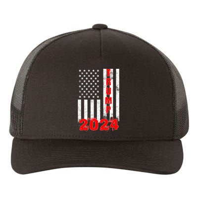 American Flag Design Trump 2024 Yupoong Adult 5-Panel Trucker Hat