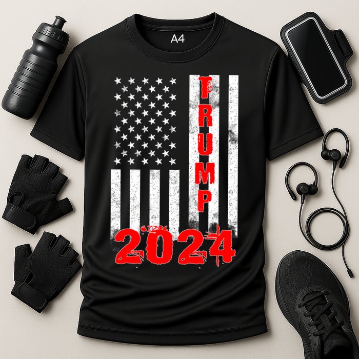 American Flag Design Trump 2024 Cooling Performance Crew T-Shirt