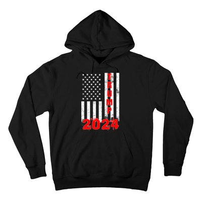 American Flag Design Trump 2024 Hoodie