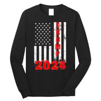 American Flag Design Trump 2024 Long Sleeve Shirt