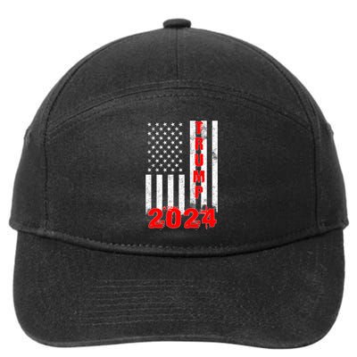 American Flag Design Trump 2024 7-Panel Snapback Hat