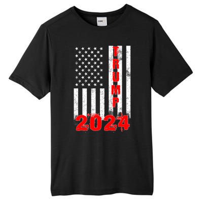 American Flag Design Trump 2024 Tall Fusion ChromaSoft Performance T-Shirt