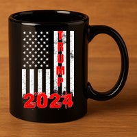 American Flag Design Trump 2024 11oz C Handle Ceramic Mug