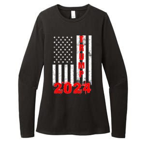 American Flag Design Trump 2024 Womens CVC Long Sleeve Shirt