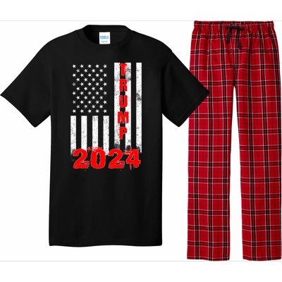 American Flag Design Trump 2024 Pajama Set