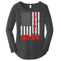 American Flag Design Trump 2024 Women's Perfect Tri Tunic Long Sleeve Shirt