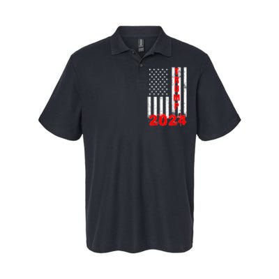 American Flag Design Trump 2024 Softstyle Adult Sport Polo