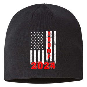 American Flag Design Trump 2024 Sustainable Beanie