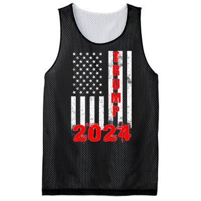 American Flag Design Trump 2024 Mesh Reversible Basketball Jersey Tank