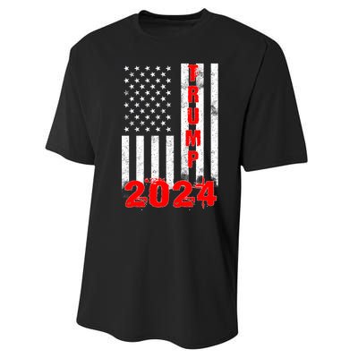 American Flag Design Trump 2024 Performance Sprint T-Shirt