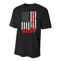 American Flag Design Trump 2024 Youth Performance Sprint T-Shirt