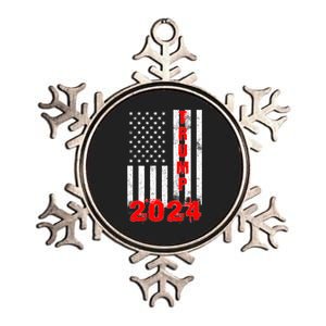 American Flag Design Trump 2024 Metallic Star Ornament